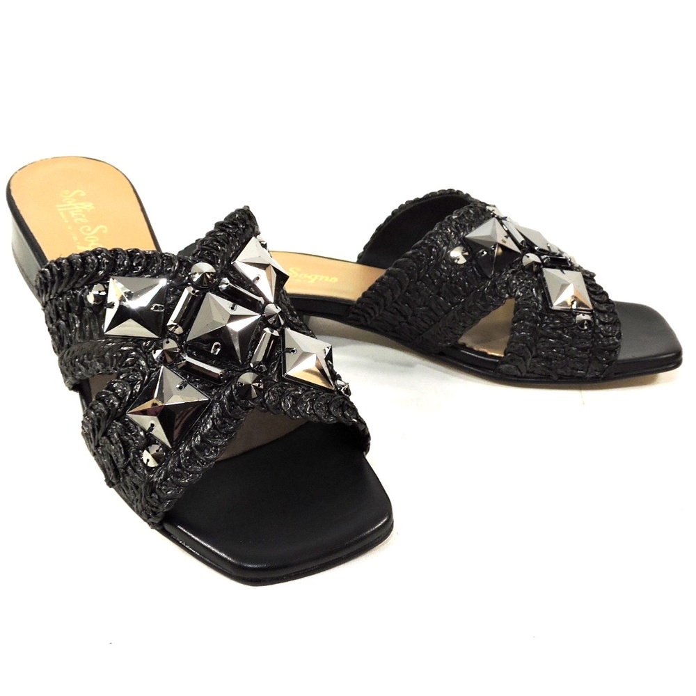 VERNISSAGE 🇮🇹 WOMEN'S BLACK FASHION COMFORT MULES